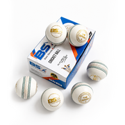 4 Piece Leather Cricket Ball - The Spark White (Box of 6 balls)