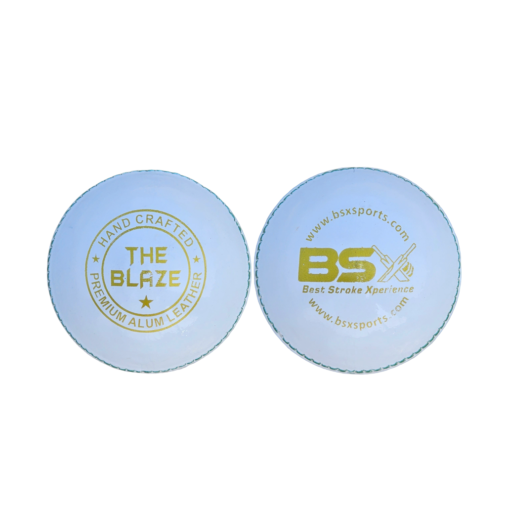 4 Piece Leather Cricket Ball - The Blaze White (Box of 6 balls)